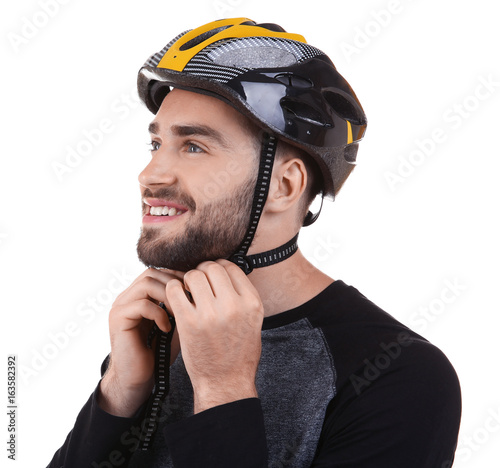 Handsome young bicycle ride...