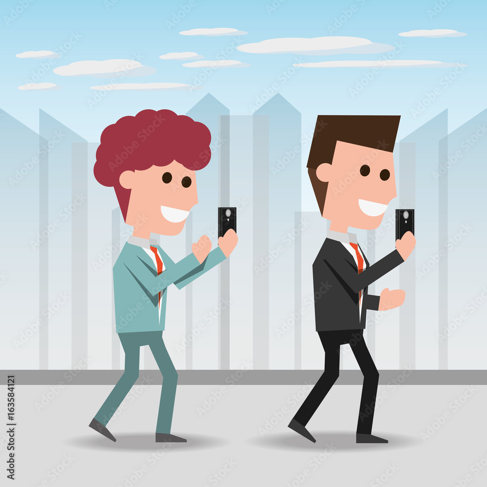 people with smartphone in the hand to digital communication vector illustration people with smartphone in the hand to digital communication vector illustration