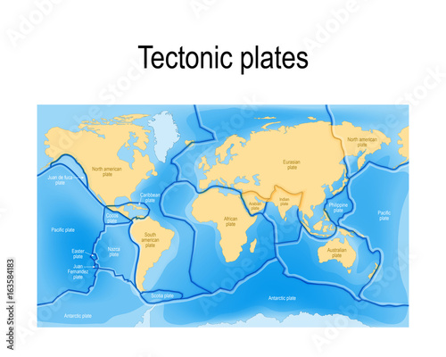 tectonic plates. map