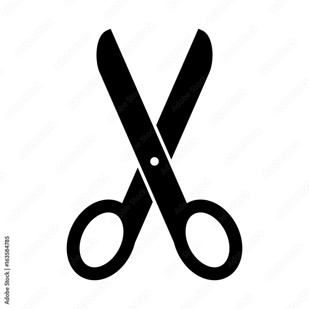 Black Scissors Silhouette Vector Icon Isolated Black Scissors Silhouette Vector Icon Isolated