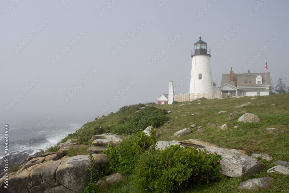 Pemaquid Point Lighthouse on a Foggy Morning