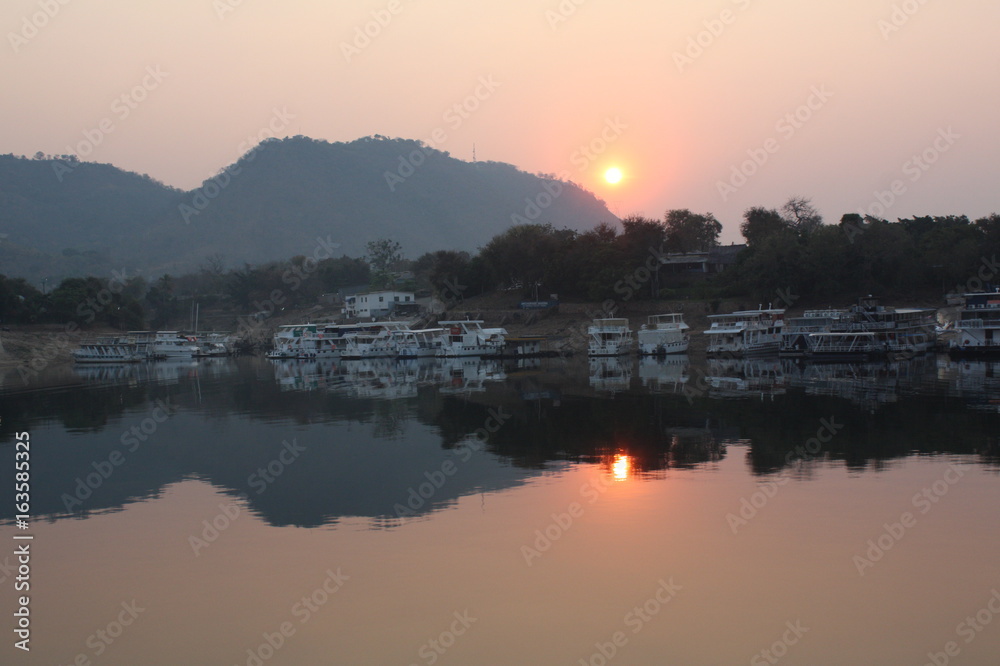 Sunrise, Harbor, Boat, Lake