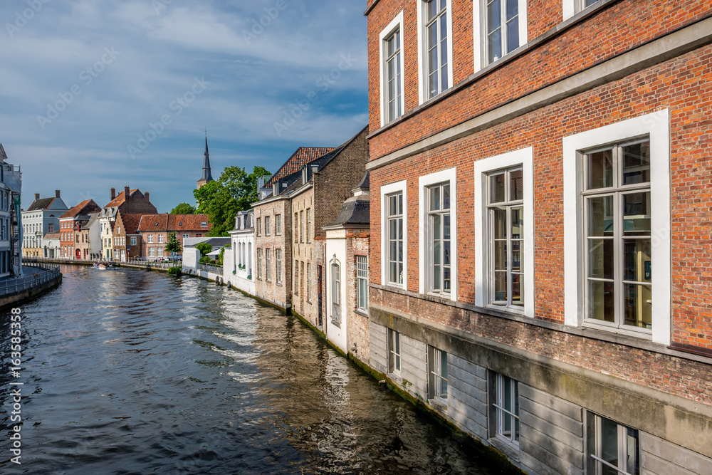 Bruges (Brugge) cityscape with water canal