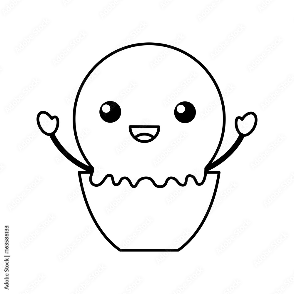 Delicious ice cream basket kawaii character vector illustration design Delicious ice cream basket kawaii character vector illustration design