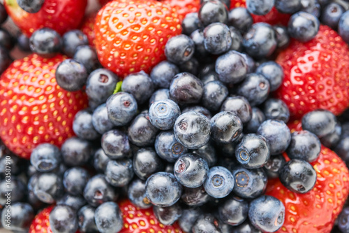 Assorted blueberries and strawberries