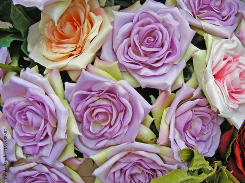 vintage flowers / purple handmade roses