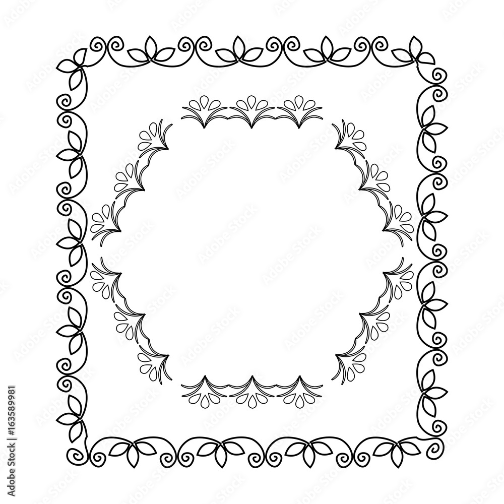 Elegant Victorian with square shape frame vector illustration design Elegant Victorian with square shape frame vector illustration design