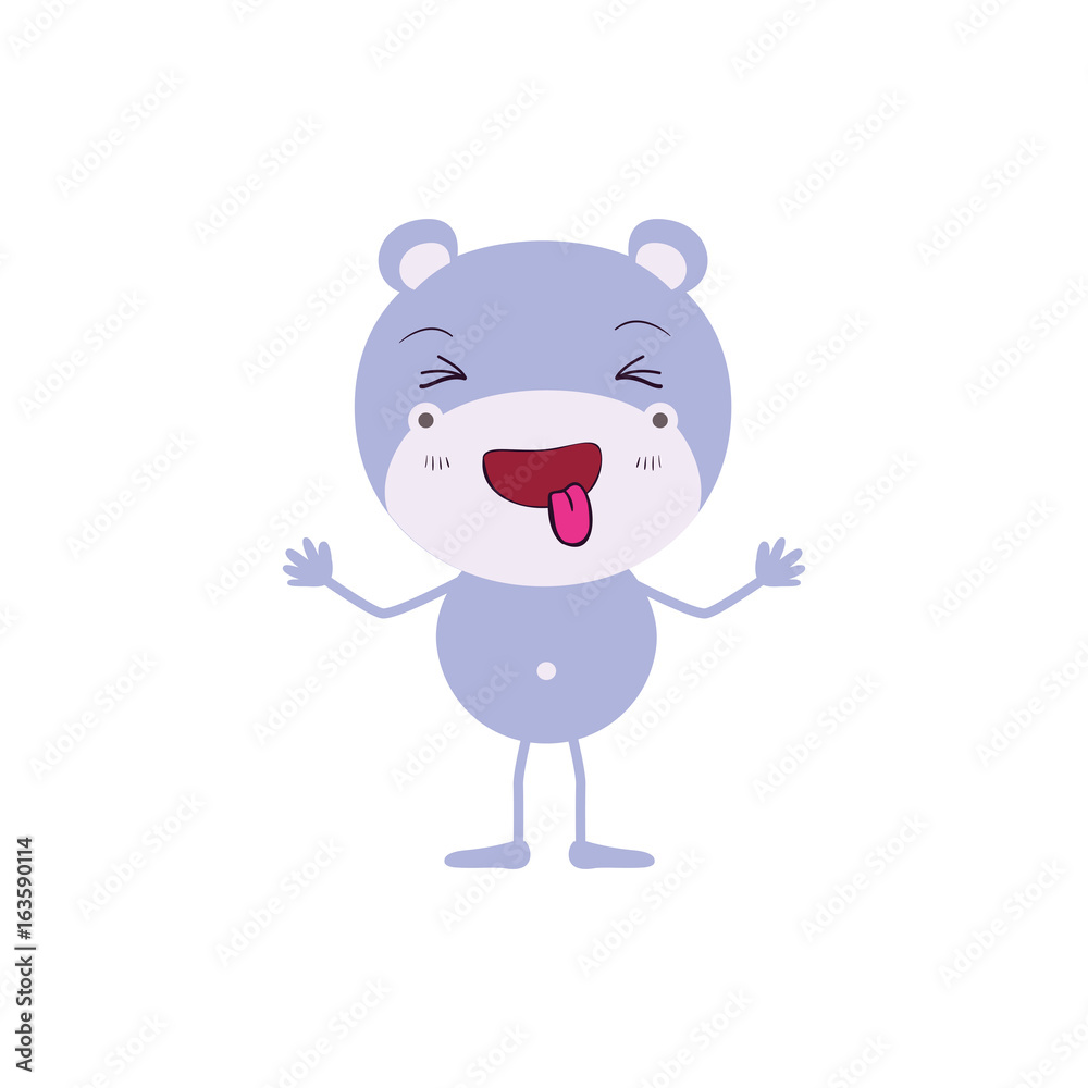 colorful caricature of cute hippopotamus disgust expression and sticking out tongue vector illustration colorful caricature of cute hippopotamus disgust expression and sticking out tongue vector illustration