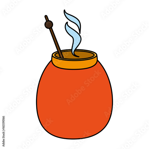 Colorful mate beverage over white background vector illustration