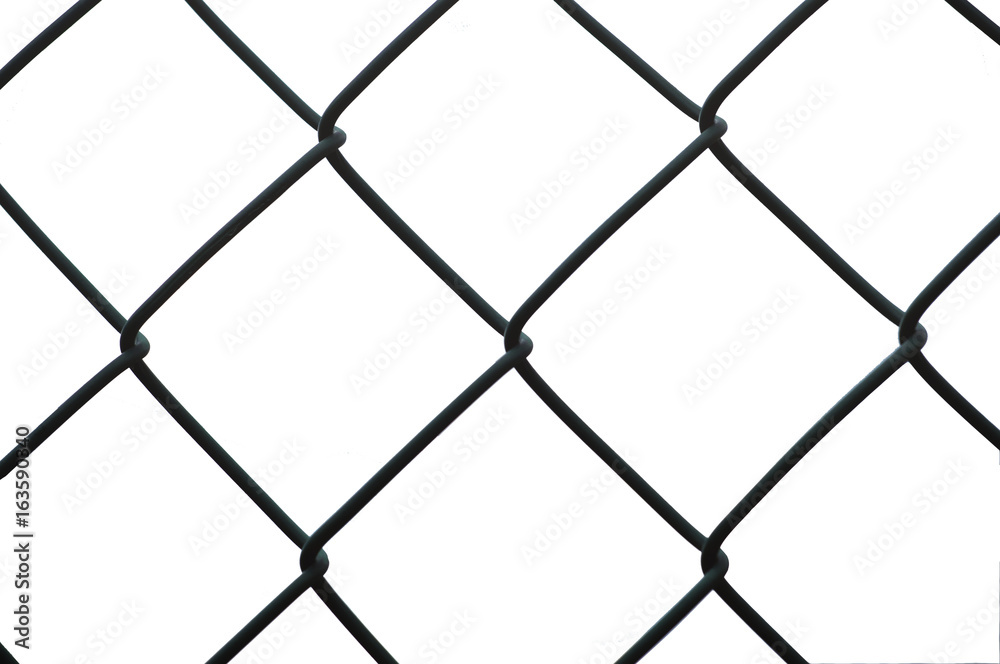 Metal fence isolated on white background