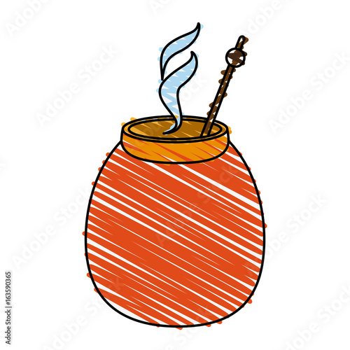 Colorful mate drink doodle over white background vector illustration