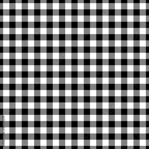 Lumberjack plaid pattern in black and white. Seamless vector pattern. Simple vintage textile design.