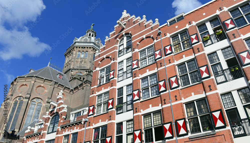 Vintage architecture in Amsterdam Holland