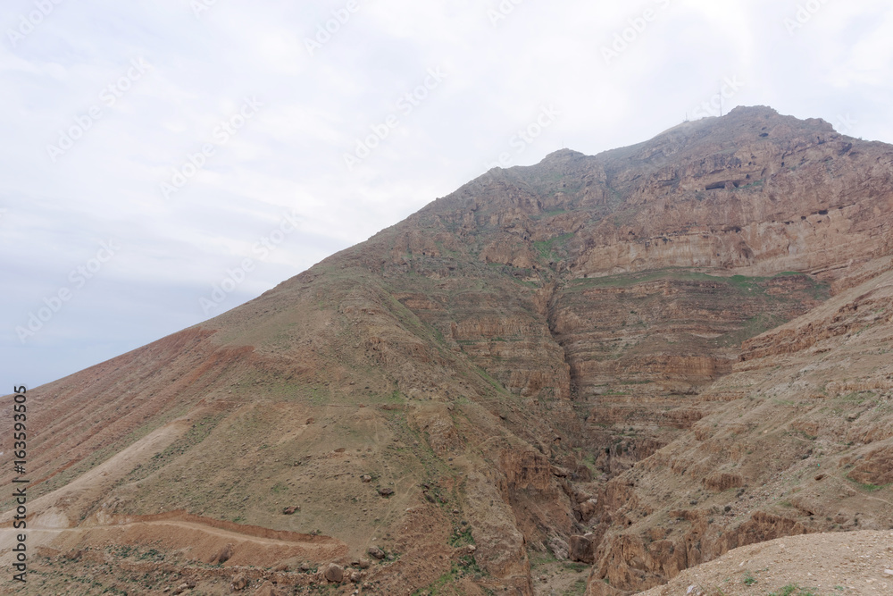 Fototapeta premium View the Mount of Temptation in Jericho.