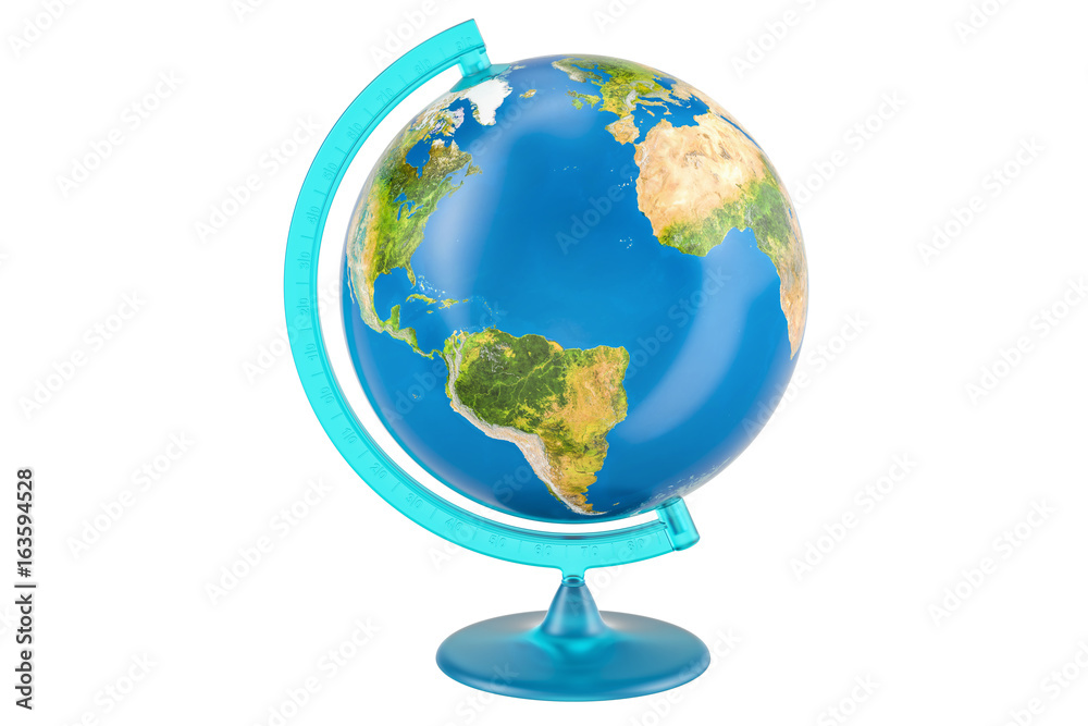 Geographical globe of planet Earth, 3D rendering Geographical globe of planet Earth, 3D rendering
