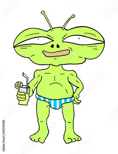 funny alien draw