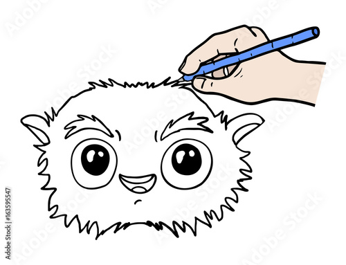 funny animal hand drawing