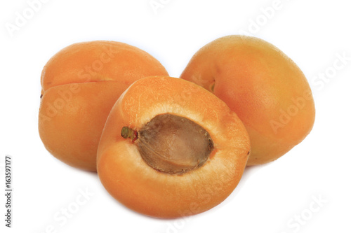heap of apricots isolated