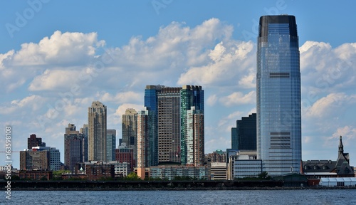 The Goldman Sachs Tower and the skyline of Jersey City. photo