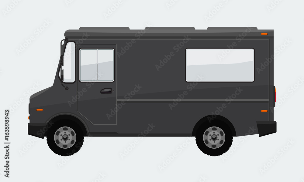 Food Truck Hi-detailed with solid and flat color design template for Mock Up Brand Identity.