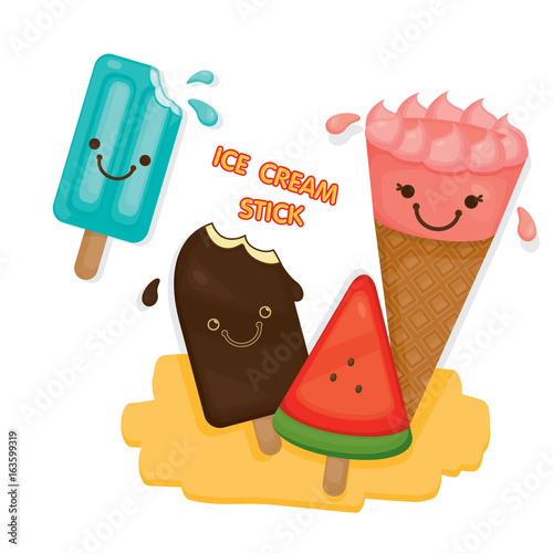 Cute illustrate vector for  Ice cream. photo