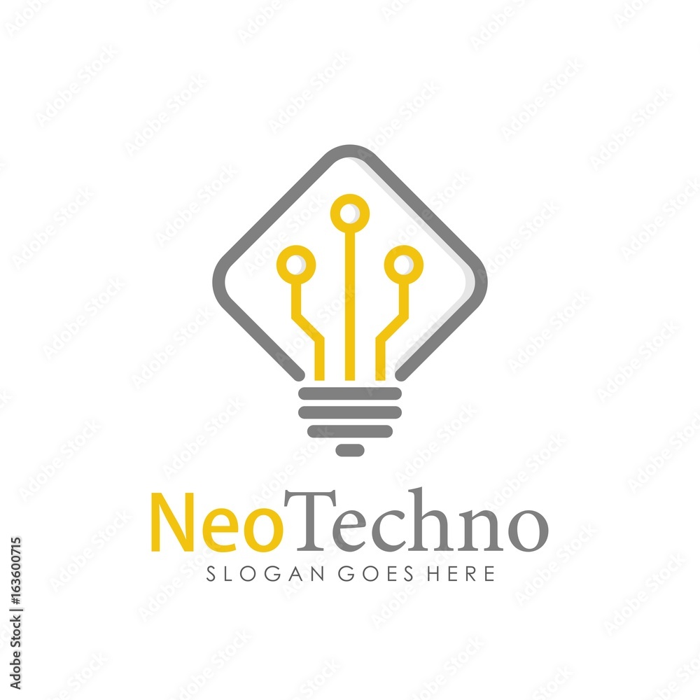 Light lamp technology logo. Good idea innovation logo template Light lamp technology logo. Good idea innovation logo template