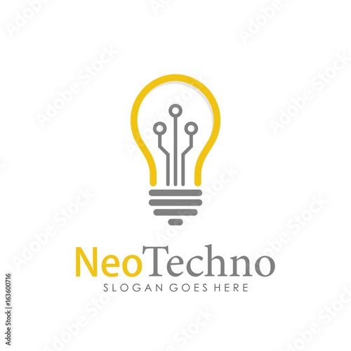 Light lamp technology logo. Good idea innovation logo template