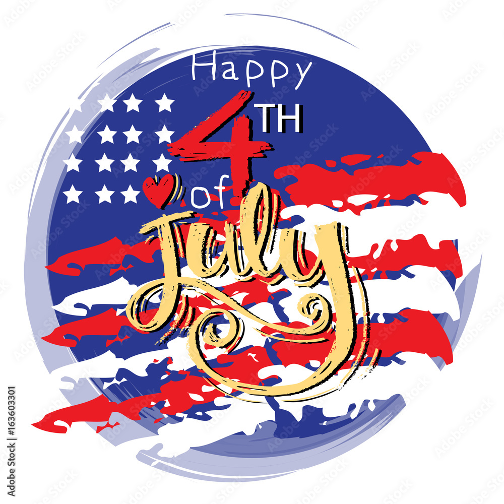 Text 4th of July Independence Day. Happy Independence Day of United States of America Text 4th of July Independence Day. Happy Independence Day of United States of America