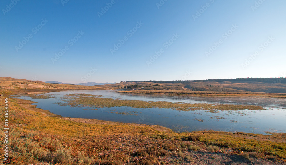 Bend in the Yellowstone river in the Hayden valley in Yellowstone National Park in Wyoming USA Bend in the Yellowstone river in the Hayden valley in Yellowstone National Park in Wyoming USA