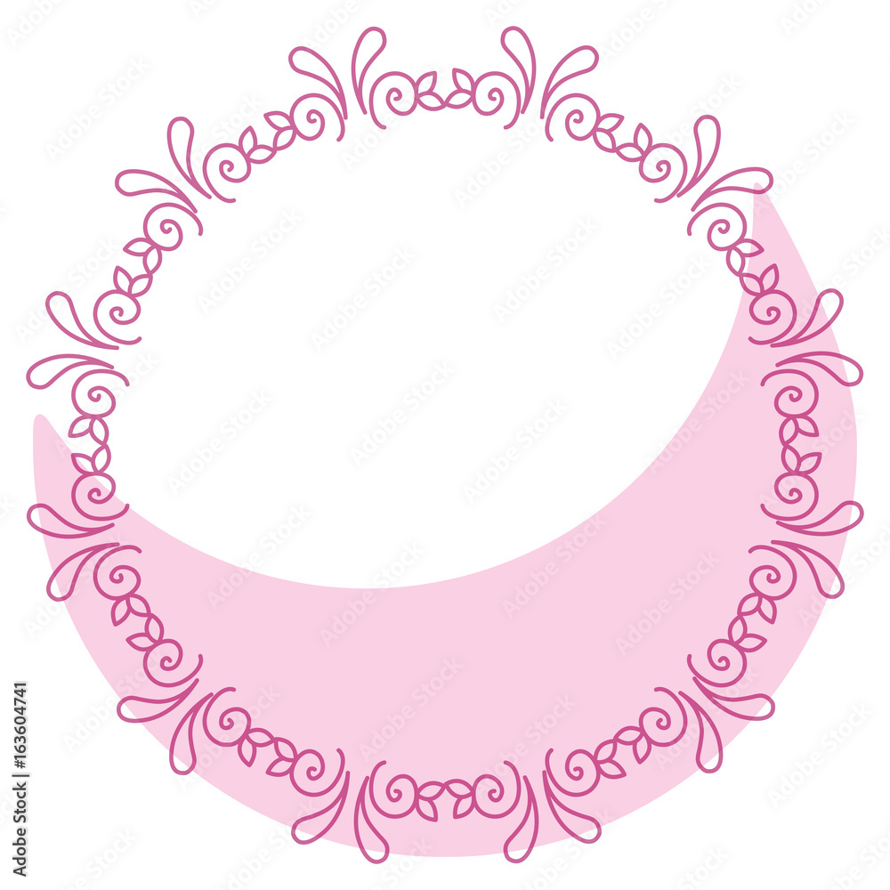 Elegant Victorian with circular shaped frame vector illustration design