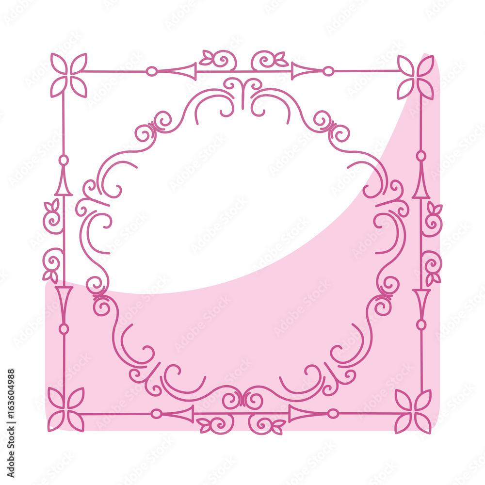 Elegant Victorian with square shape frame vector illustration design Elegant Victorian with square shape frame vector illustration design