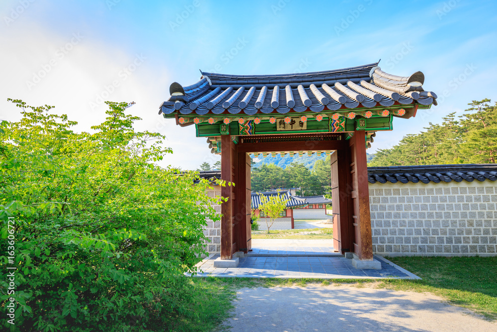 Gyeongbokgung Palace in Seoul, South Korea, summer season