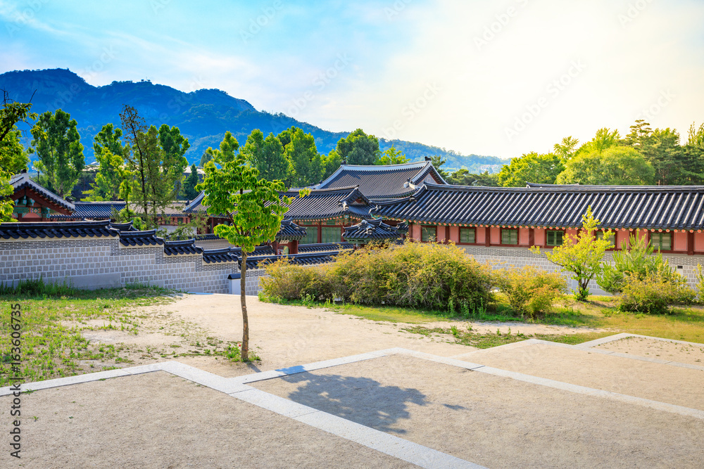 Gyeongbokgung Palace in Seoul, South Korea, summer season