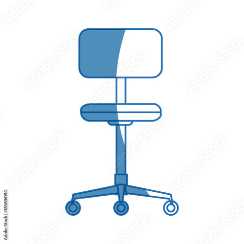 office chair comfort seat wheel furniture vector illustration