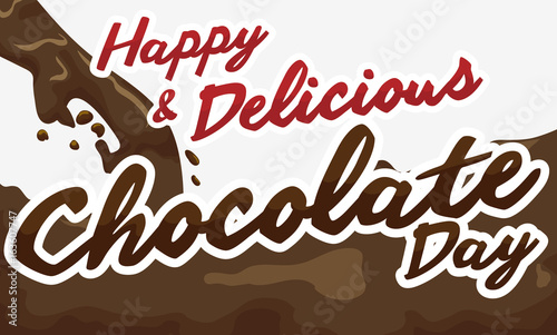 Delicious Hot Liquid Cocoa for Chocolate Day  Vector Illustration