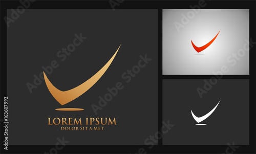 check gold icon vector logo
