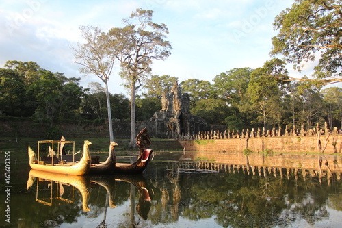 Cambodia . Angkor Thom City . The south gate . Siem Reap Province . Siem Reap City . photo