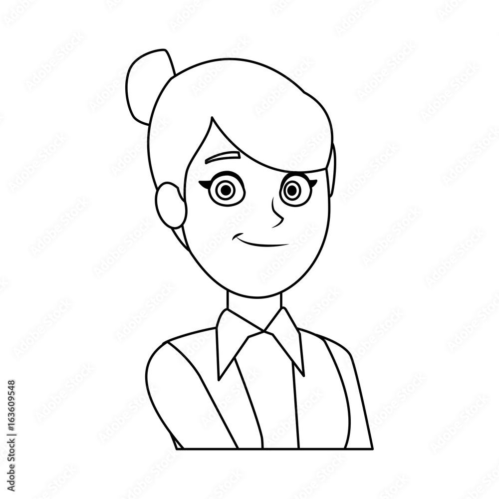 portrait cartoon woman business worker people office portrait cartoon woman business worker people office