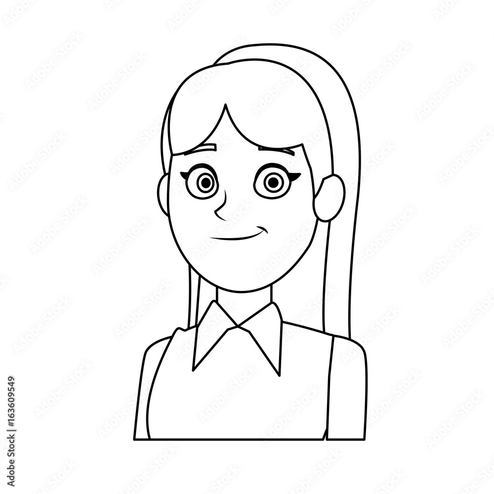 portrait cartoon woman business worker people office