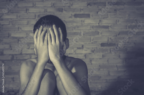 Stop abusing boy violence. violence, child bondage, Human Rights Day concept.