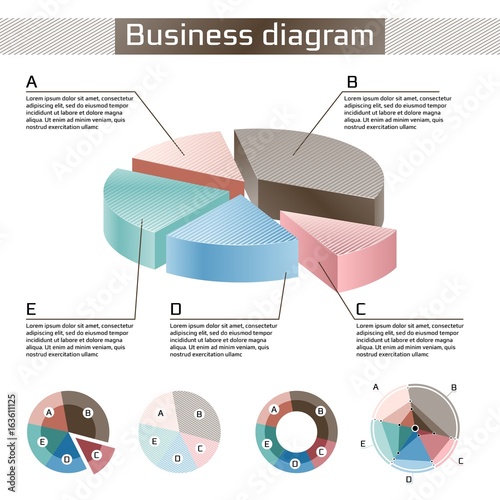 Color circular pie business diagrams