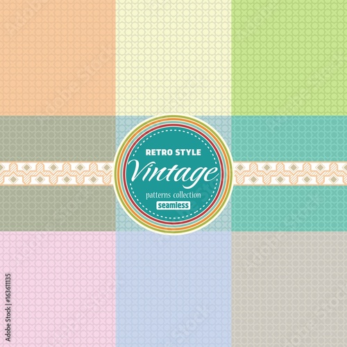 9 seamless retro style patterns