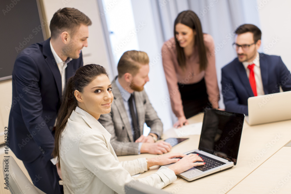Young people have teamwork in the office Young people have teamwork in the office
