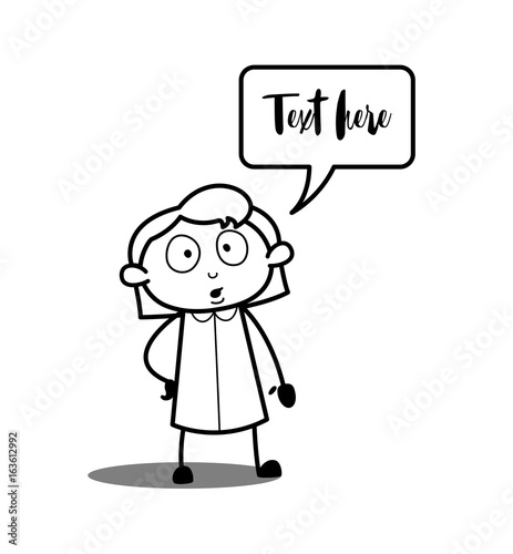 Surprised Cartoon Girl Character