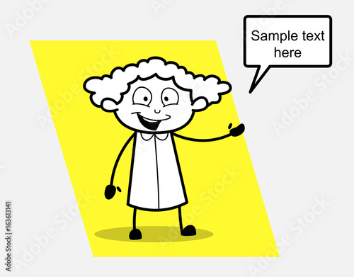 Happy Saleswoman Presenting Concept