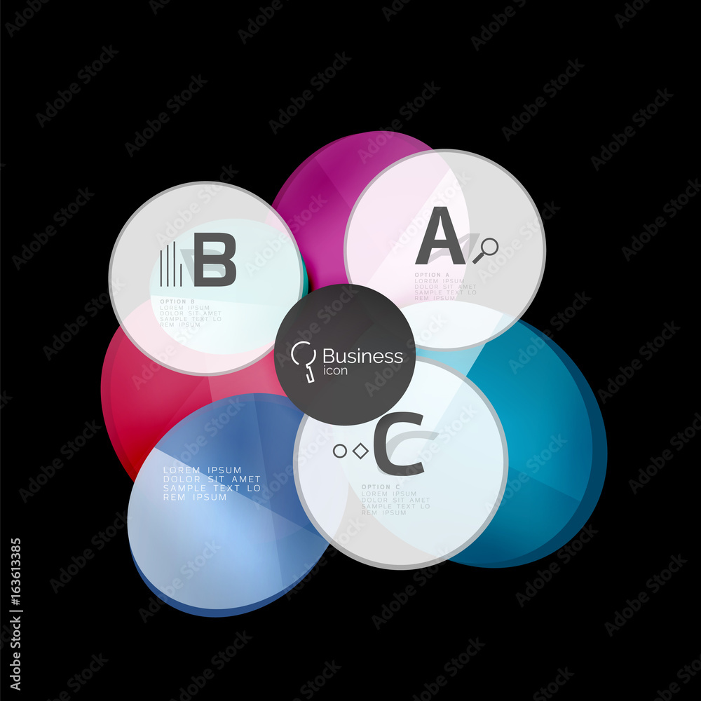 Glass circles on black Glass circles on black