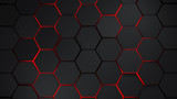 grey and red hexagons modern background illustration