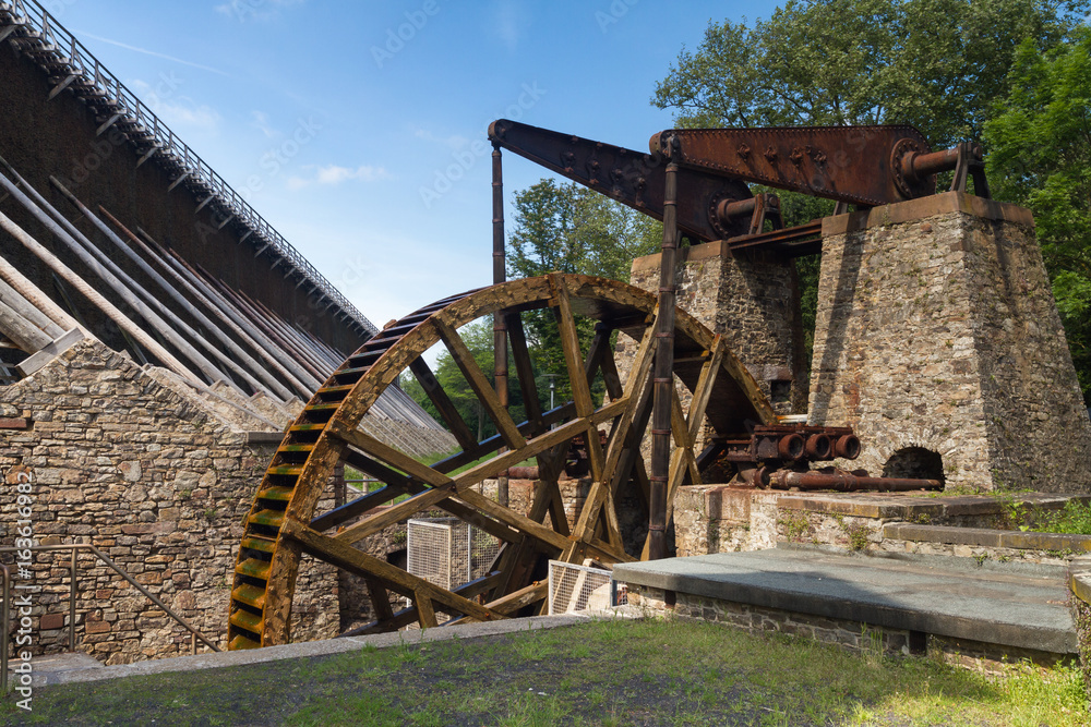 Ancient water wheel at the spa of Bad Nauheim Ancient water wheel at the spa of Bad Nauheim