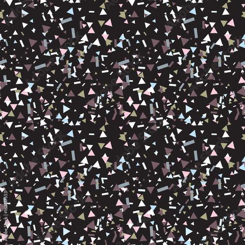 Party celebration confetti with small triangles and stripes pattern.