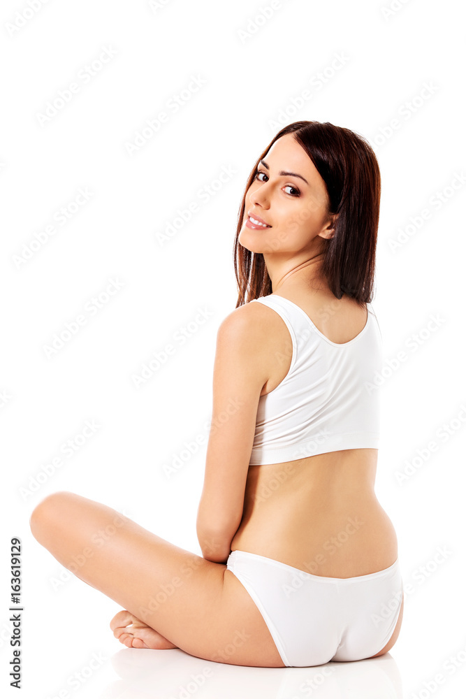 Fototapeta premium Young, sporty, fit and beautiful girl in sporty underwear.